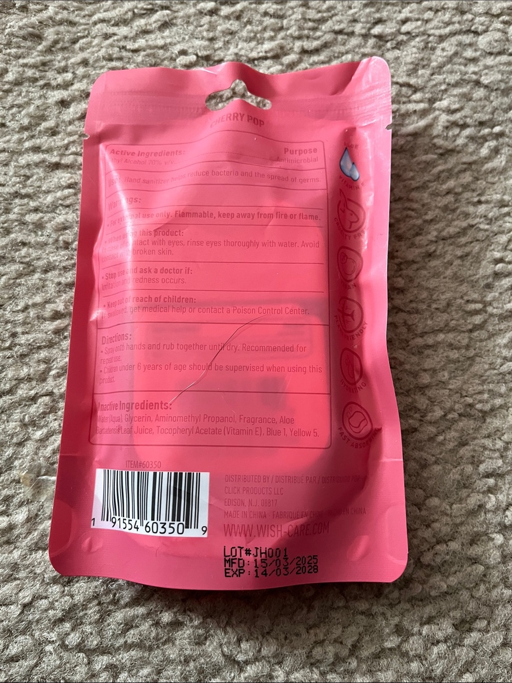 Wish Cherry Pop Hydrating Hand Sanitizer Spray - Pink - Picture 2 of 2
